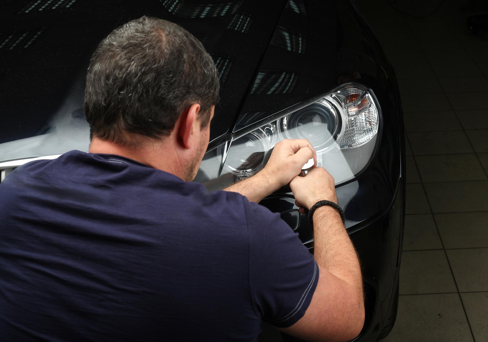 Bright Car LED Headlights installed on a luxury car by Premium Car Hub