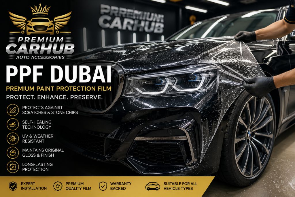PPF Dubai service protecting a luxury car with premium paint protection film