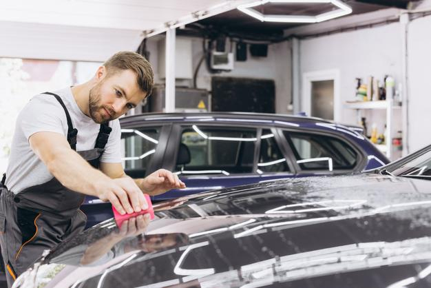 Car Wrapping Dubai service for luxury vehicle at Premium Car Hub