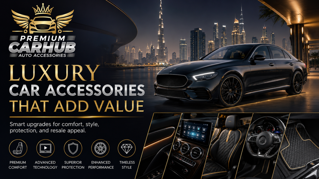 Current image: Luxury Car Accessories that add comfort, protection and value to premium cars in Dubai