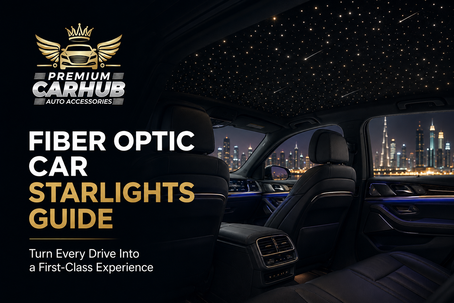 Fiber optic Car Starlights installed in a luxury vehicle roof in Dubai