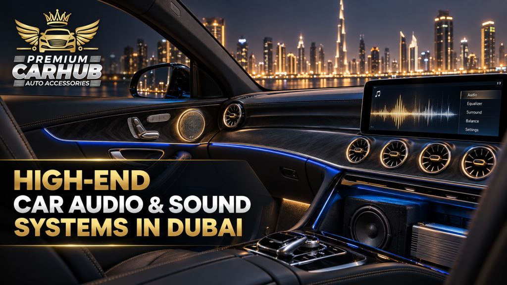Current image: High-end Car Audio & Sound Systems professionally installed in a luxury vehicle in Dubai