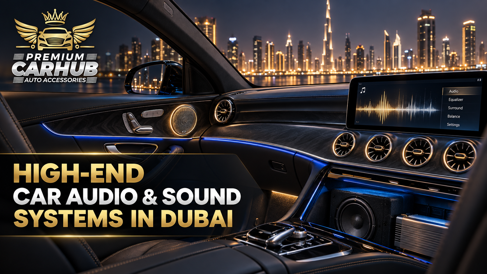 High-end Car Audio & Sound Systems professionally installed in a luxury vehicle in Dubai
