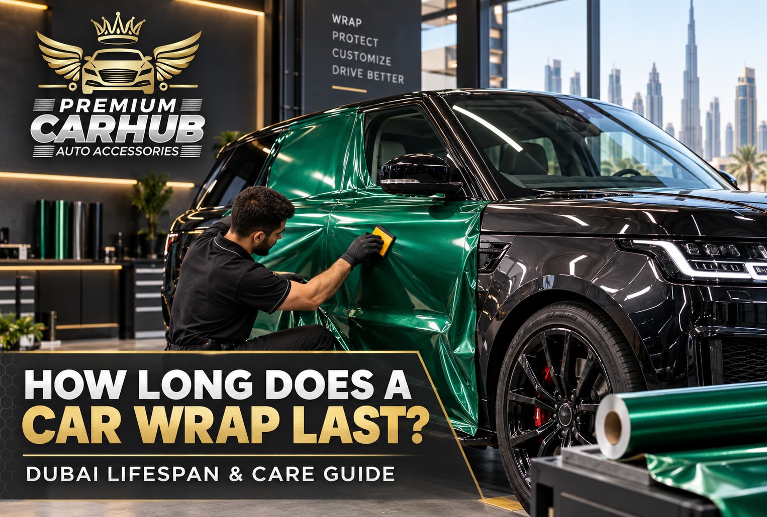 Professionally wrapped luxury car demonstrating Car Wrap lifespan in Dubai