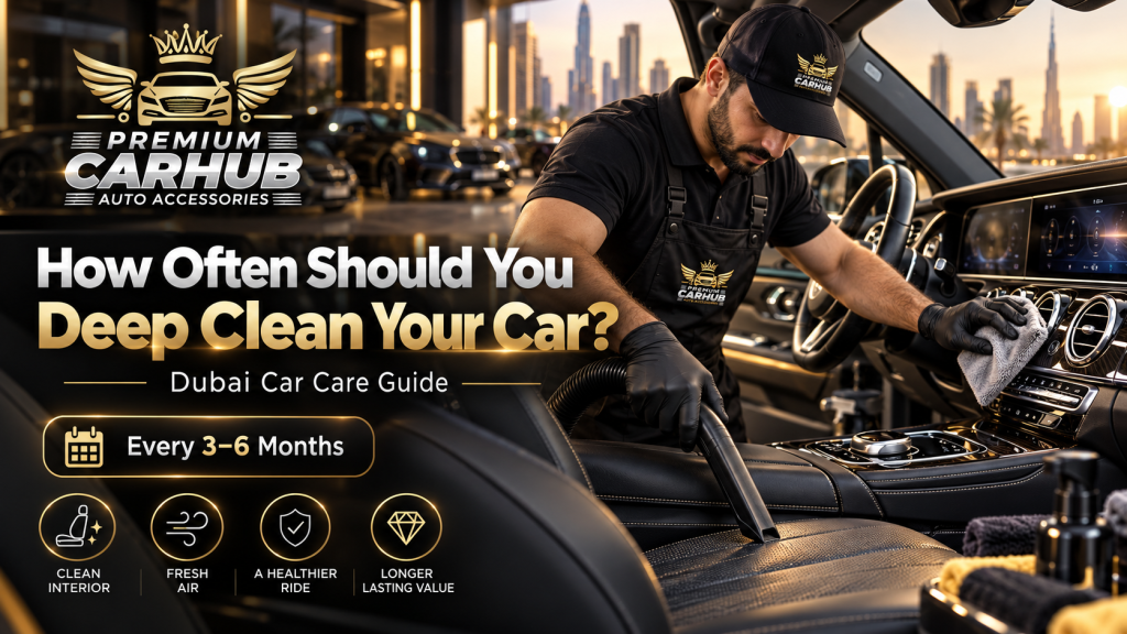 Current image: Professional Deep Clean service for a car interior in Dubai UAE